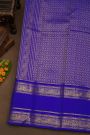 Kancheepuram Pure Silk Royal Blue Saree With Birds Gap Borders