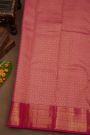 Kancheepuram Pure Silk Red Saree With Florals and Leaves Border