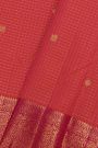 Kancheepuram Pure Silk Red Saree With Florals and Leaves Border