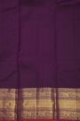 Kancheepuram Pure Silk Violet Saree With Florals And Leaves Traditional Border
