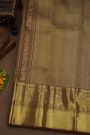 Kancheepuram Pure Silk Sky Blue Saree With Florals and Leaves Border