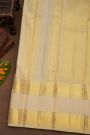 Kancheepuram Pure Silk Royal Blue Saree With Florals And Ganga Jamuna Border