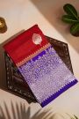Fancy Matka Silk Maroon Saree With Florals And Buttis Body And Contrast Florals And Leaves Jaal Border