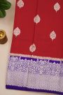 Fancy Matka Silk Maroon Saree With Florals And Buttis Body And Contrast Florals And Leaves Jaal Border