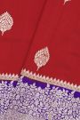 Fancy Matka Silk Maroon Saree With Florals And Buttis Body And Contrast Florals And Leaves Jaal Border