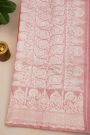 Fancy Matka Silk Orange Saree With Florals And Buttis Body And Contrast Florals And Leaves Border