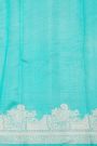 Fancy Matka Silk Royal Blue Saree With Florals And Buttis Body And Contrast Florals And Leaves Border