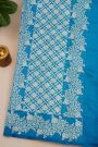 Fancy Matka Silk Sea Green Saree With Florals And Buttis Body And Contrast Florals And Leaves Border