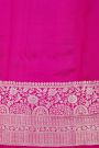 Fancy Matka Silk Royal Blue Saree With Florals And Leaves Body And Contrast Florals And Leaves Jaal Border