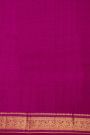 Kancheepuram Silk Magenta Saree With Florals And Peacocks In Zari Checks