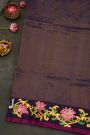 Gadwal Silk Sea Green Saree With Tanjore Hand-Painting Border