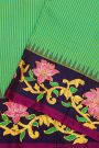 Gadwal Silk Sea Green Saree With Tanjore Hand-Painting Border
