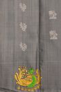 Gadwal Silk Off White Saree With Tanjore Hand-Painted Border And Floral Brocade Pallu