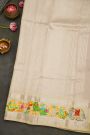 Gadwal Silk Red Saree With Tanjore Hand Painted Border and Floral Brocade Pallu