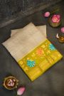 Gadwal Silk Off White Saree With Tanjore Hand-Painted Border