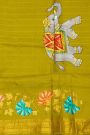 Gadwal Silk Off White Saree With Tanjore Hand-Painted Border