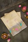 Gadwal Silk Off White Saree With Tanjore Hand-Painted Border