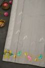 Gadwal Silk Off White Saree With Tanjore Hand-Painted Border