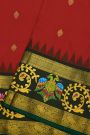 Gadwal Silk Red Saree With Tanjore Hand-Painted Border