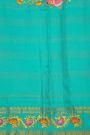 Gadwal Silk Yellow Saree With Checks Body And Contrast Tanjore Hand Printed Border