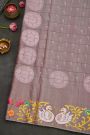 Gadwal Silk Dusty Pink Saree With Tanjore Hand Painted Border