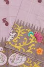 Gadwal Silk Dusty Pink Saree With Tanjore Hand Painted Border