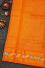 Gadwal Silk Brown Saree With Tanjore Hand Painted Border