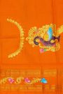 Gadwal Silk Brown Saree With Tanjore Hand Painted Border