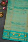 Gadwal Silk Orange Saree With Tanjore Hand Painted Border