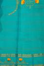 Gadwal Silk Orange Saree With Tanjore Hand Painted Border