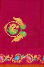 Gadwal Silk Blue Saree With Tanjore Hand Painted Border