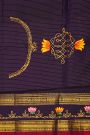 Gadwal Silk Yellow Saree With Tanjore Hand Painted Lotus Flowers Border
