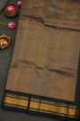 Gadwal Silk Orange Saree With Tanjore Hand Painted Border
