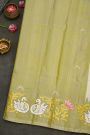 Gadwal Silk Off White Saree With Tanjore Hand Painted Border