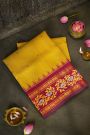 Gadwal Silk Yellow Saree With Tanjore Hand Painted Border