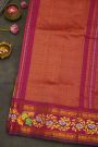 Gadwal Silk Yellow Saree With Tanjore Hand Painted Border