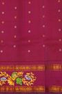 Gadwal Silk Yellow Saree With Tanjore Hand Painted Border