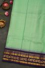 Gadwal Silk Mint Green Saree With Tanjore Hand Painted Border