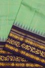Gadwal Silk Mint Green Saree With Tanjore Hand Painted Border