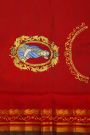 Gadwal Silk Navy Blue Saree With Queen Medallion Motifs Border And Brocade Pallu