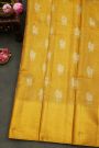 Kancheepuram Tissue Gold Saree With Florals And Yallis In Zari Body And Self Design Diamonds And Florals Border