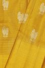 Kancheepuram Tissue Gold Saree With Florals And Yallis In Zari Body And Self Design Diamonds And Florals Border