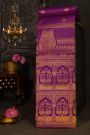 Kancheepuram Silk Purple Saree With Temple Background Border