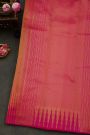 Kancheepuram Silk Magenta Saree With All Over Zari Lines Body Self Design Gap Temples Border