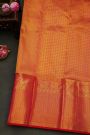 Kancheepuram Silk Rani Pink Saree With Zari Checks Mango Body