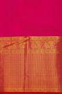 Kancheepuram Silk Rani Pink Saree With Zari Checks Mango Body