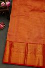 Kancheepuram Silk Red Saree With Parrot Buttis In Checks Body