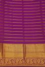 Kancheepuram Silk Purple Saree Strips With Florals And Birds Body