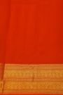 Kancheepuram Silk Orange Saree With Birds And Animals In Checks Body