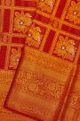 Kancheepuram Silk Red Saree With Floral Brocade Pallu